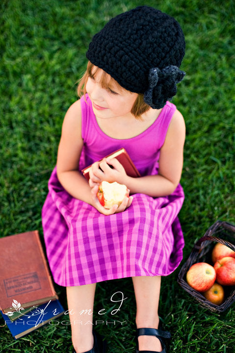Toddler girl 2025 black winter hat