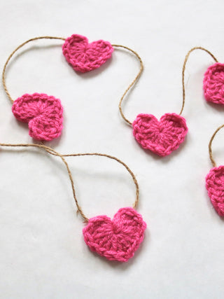 Dark pink Valentine's Day heart farmhouse garland by Two Seaside Babes