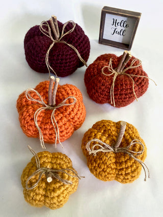 39 colors fall farmhouse decor crochet pumpkins by Two Seaside Babes