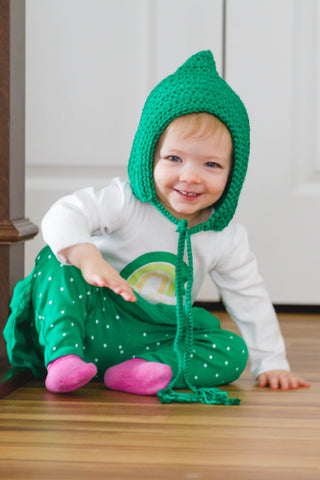 Kelly green pixie elf hat