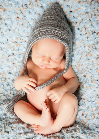 Gray Pixie Elf Baby Hat