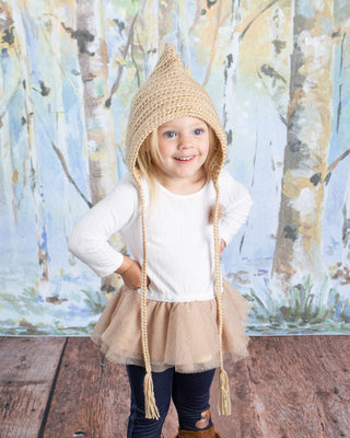 Baby brown pixie elf hat