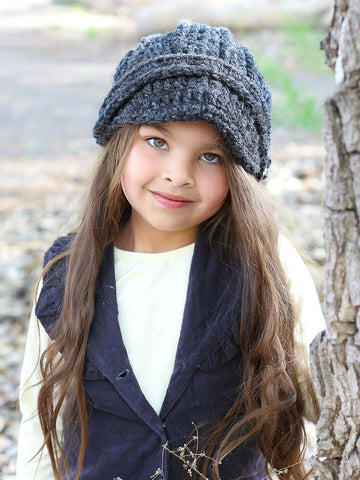 4T to Preteen Kids Charcoal Gray Buckle Beanie by Two Seaside Babes