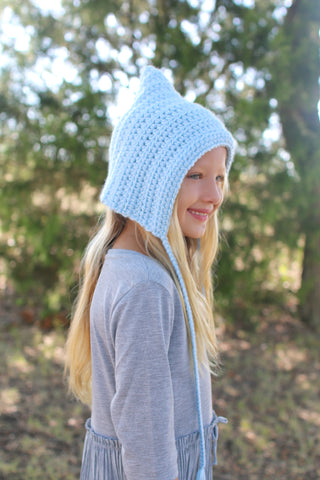 Baby blue pixie elf hat