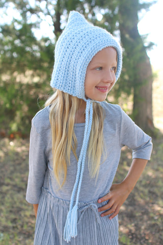 Baby blue pixie elf hat