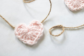 Pale pink Valentine's Day heart farmhouse garland