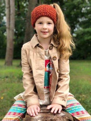 Pumpkin spice knotted bow winter headband
