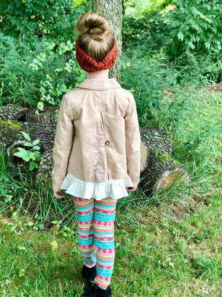 Pumpkin spice knotted bow winter headband