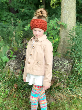 Pumpkin spice knotted bow winter headband