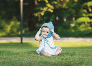 Turquoise blue pixie elf hat
