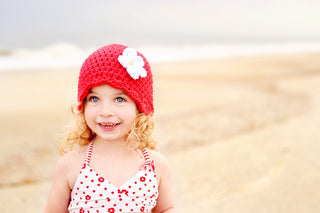 Design your own custom flapper beanie flower hat | 40 colors available