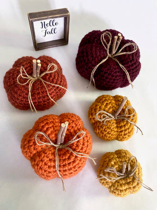 39 colors fall farmhouse home decor crochet pumpkins by Two Seaside Babes