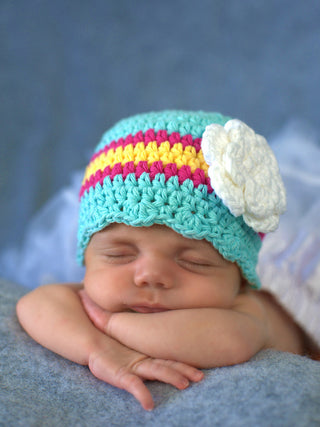 Striped Flapper Beanies