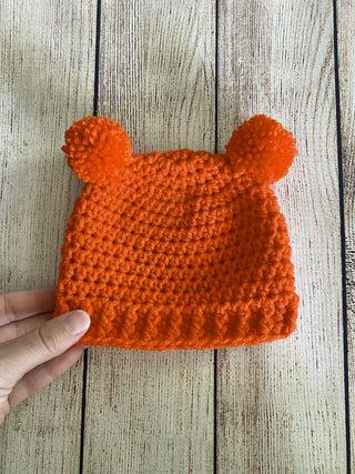 Pumpkin mini pom pom hat by Two Seaside Babes