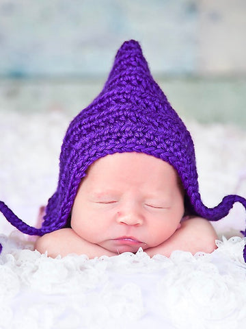 Purple pixie elf hat by Two Seaside Babes