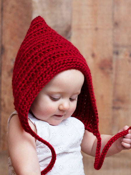Red wine pixie elf hat by Two Seaside Babes