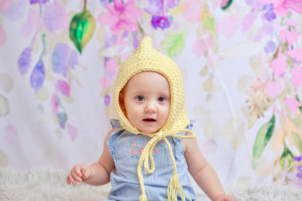 Baby yellow pixie elf hat