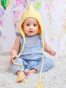 Baby yellow pixie elf hat by Two Seaside Babes