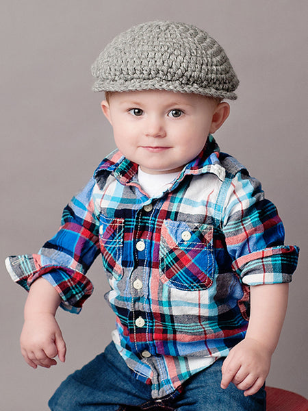 2T to 4T Gray | Irish wool Donegal newsboy hat, flat cap, golf hat | newborn, baby, toddler, boy, & men's sizes by Two Seaside Babes