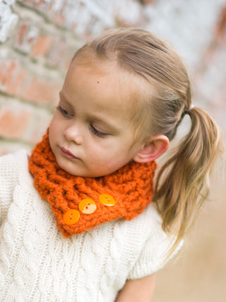 1T to 4T Toddler Orange Pumpkin Button Scarf by Two Seaside Babes