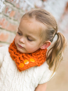 1T to 4T Toddler Orange Pumpkin Button Scarf by Two Seaside Babes