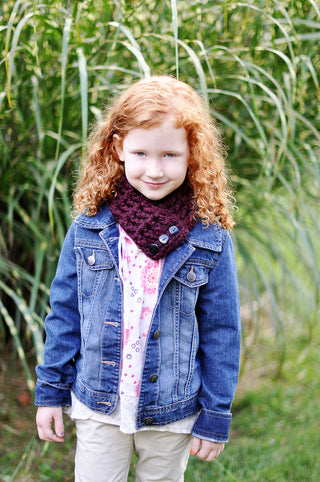 1T to 4T Toddler Red Wine Button Scarf 