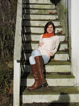 Adult Orange Pumpkin Button Scarf