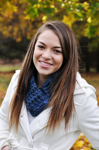 Adult Denim Blue Button Scarf