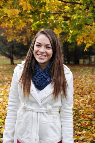 Adult Denim Blue Button Scarf