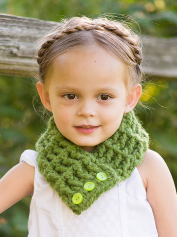 Green grass button scarf