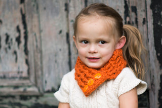 1T to 4T Toddler Orange Pumpkin Button Scarf