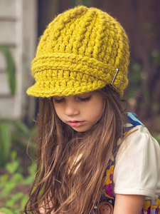 Yellow citron buckle beanie winter hat by Two Seaside Babes