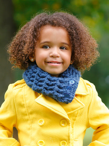 1T to 4T Toddler Denim Blue Button Scarf by Two Seaside Babes