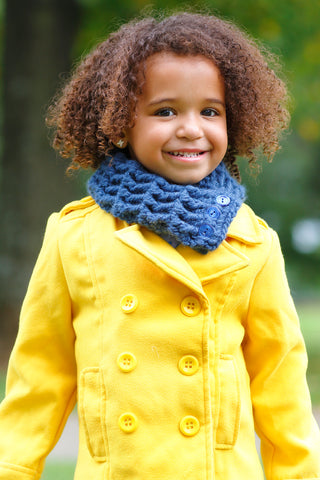 1T to 4T Toddler Denim Blue Button Scarf