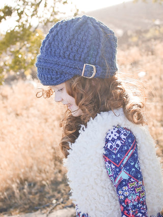 4T to Preteen Kids Denim Blue Buckle Beanie