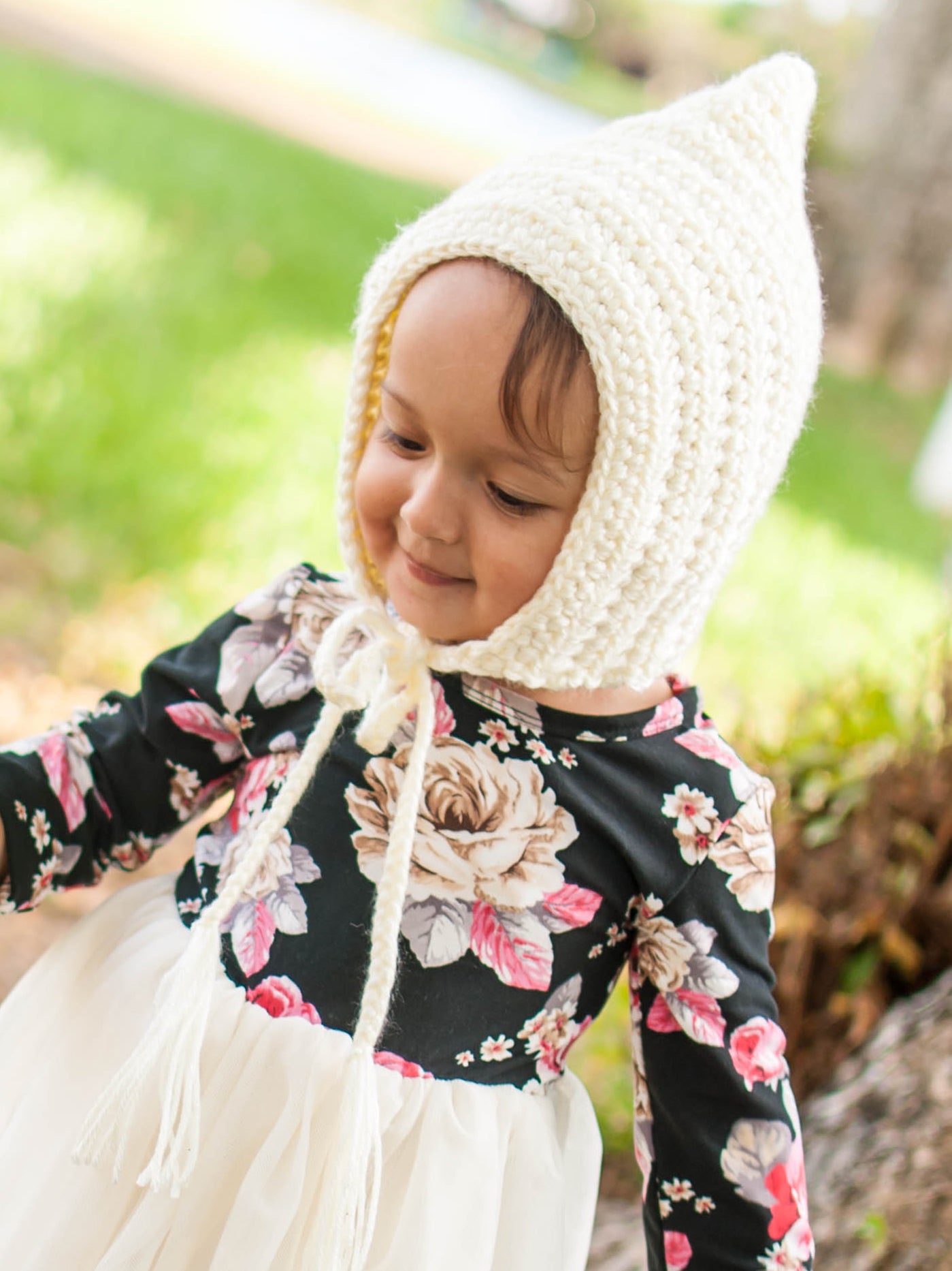 Ivory cream pixie elf hat by Two Seaside Babes
