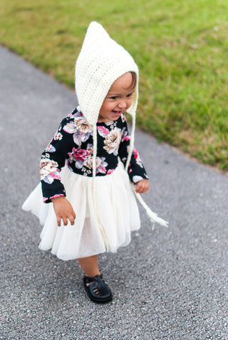 Ivory cream pixie elf hat