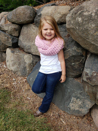 Pink blossom infinity cowl winter scarf