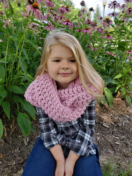 Pink blossom infinity cowl winter scarf