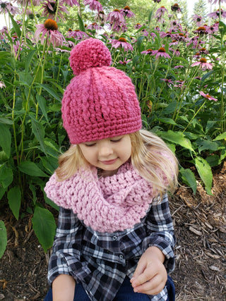 Pink blossom infinity cowl winter scarf