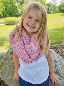 Pink blossom infinity cowl winter scarf by Two Seaside Babes
