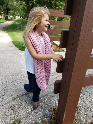 Pink blossom infinity cowl winter scarf