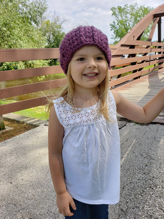 Purple plum knotted bow winter headband