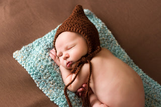 Dark Brown Pixie Elf Baby Hat