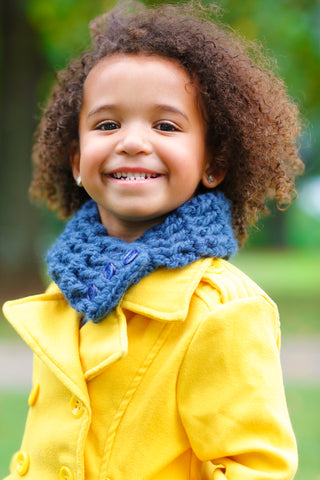 1T to 4T Toddler Denim Blue Button Scarf