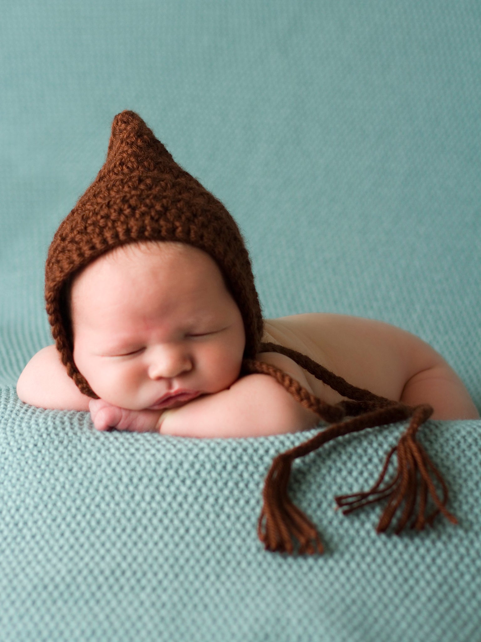 Dark Brown Pixie Elf Baby Hat by Two Seaside Babes