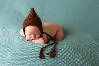 Dark Brown Pixie Elf Baby Hat