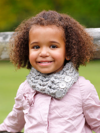 1T to 4T Toddler Gray Marble Button Scarf by Two Seaside Babes