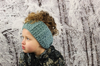 Seafoam knotted ear warmer bow winter headband