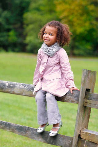 1T to 4T Toddler Gray Marble Button Scarf